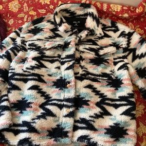 Fuzzy Aztec oversized jacket